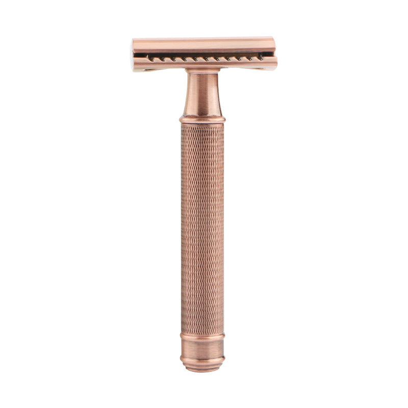 Color: Bronze - Long-lasting manual shaver with 10 pieces double-sided blades
