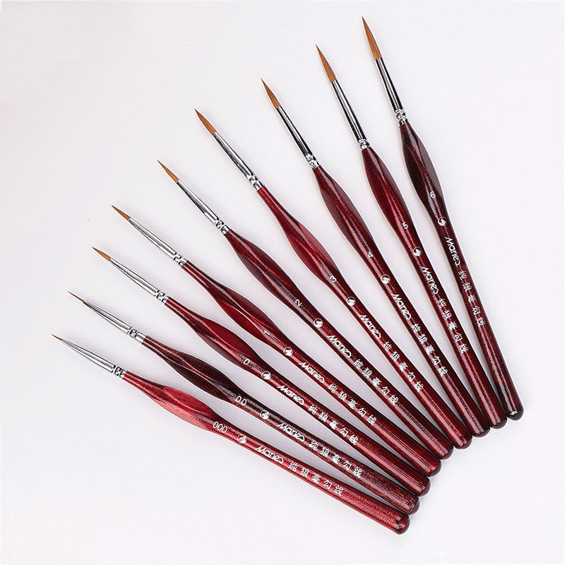 Color: Wine Red, style: Number00 - Hook Line Pen, Positive Posture, Crochet Pen, Oil Painting, Wolf, Eyebrow Pen