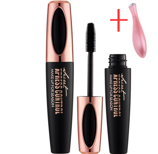 style: Pink, quantity: 1pc - Long Curling Mascara Makeup Eyelash Black Waterproof Fiber Mascara Eye Lashes