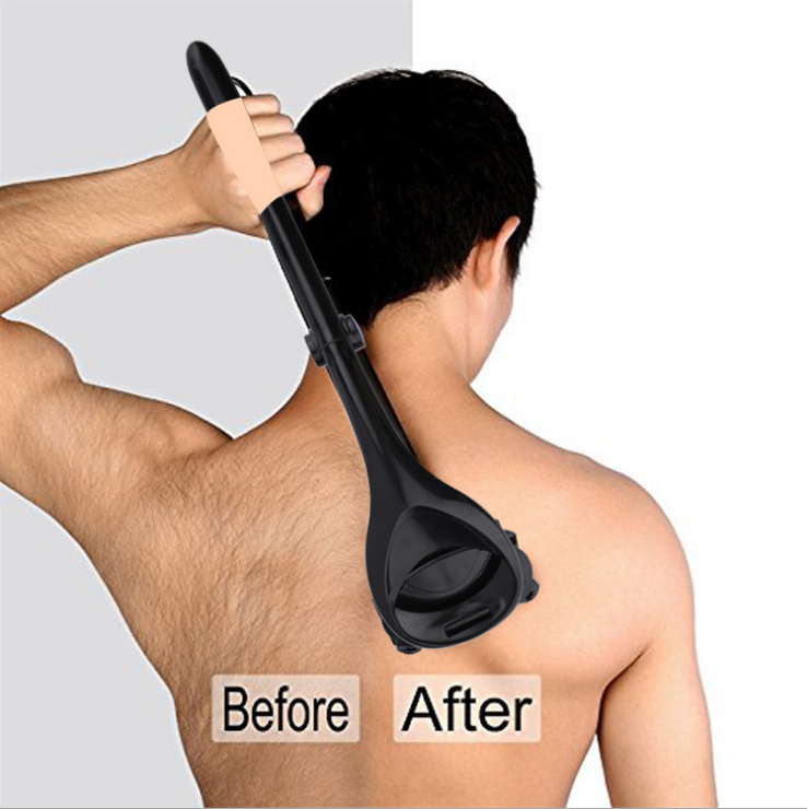 Color: B5 With blades 2pcs - Men Back Shaver 2.0 Back Hair Shaver Two Head Blade Foldable Trimmer Body Leg Razor Long Handle Removal Razors