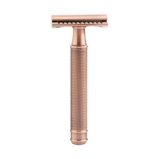 Color: Bronze - Long-lasting manual shaver with 10 pieces double-sided blades