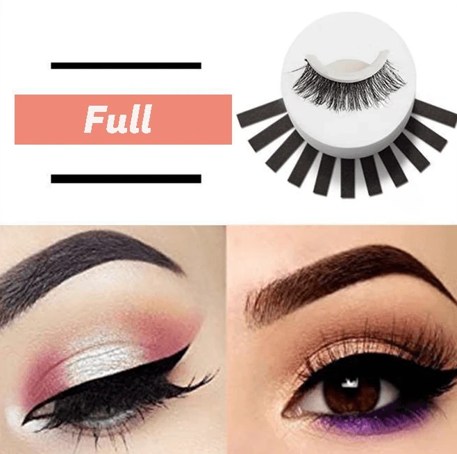 Style: Full - Sticky 3D silk false eyelashes No glue, no stimulation, natural soft and comfortable false eyelashes 3 seconds speed wear