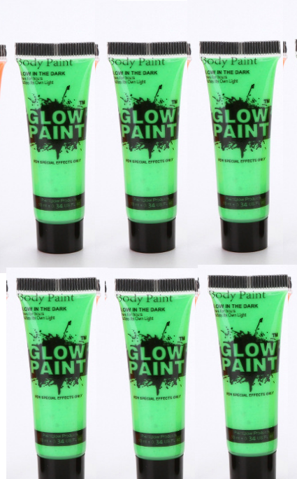 Color: Green 6pcs, Ml: 25ml - Environmentally friendly non-toxic body paint