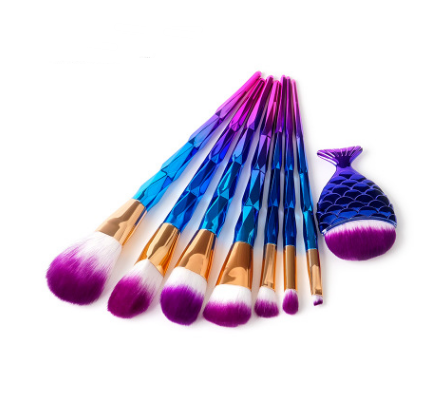 Color: 5style, quantity: 7 pcs - Makeup Brush Make-up Tool Mermaid DiamondGrindDiamond Combination GUJHUI