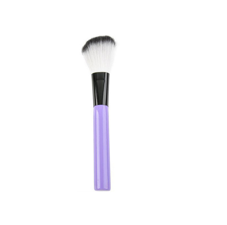 Black and white striped cylinder makeup brush set - Appearance color: Purple 1