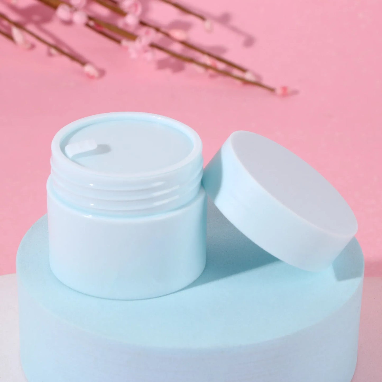 Color: light green, Specifications: 450 ml, Ships From: CHINA - 5g /15g/20g/30g/50g Empty Tight Waist Container Empty Travel Pp Facial Cream Jar Cosmetic Plastic Box Cosmetic Refillable Bottle