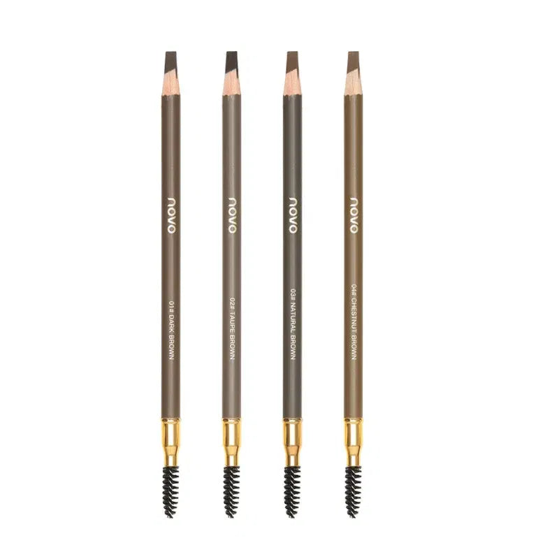 Color: Orange - Waterproof Eyebrow Pen with Brush 7 Colors Natural Lasting Non-caking Eyebrow Pencil Outlining Wild Brow Korean Makeup Cosmetics
