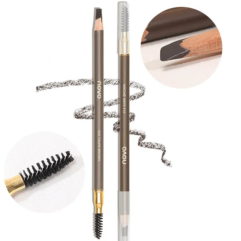 Color: Orange - Waterproof Eyebrow Pen with Brush 7 Colors Natural Lasting Non-caking Eyebrow Pencil Outlining Wild Brow Korean Makeup Cosmetics