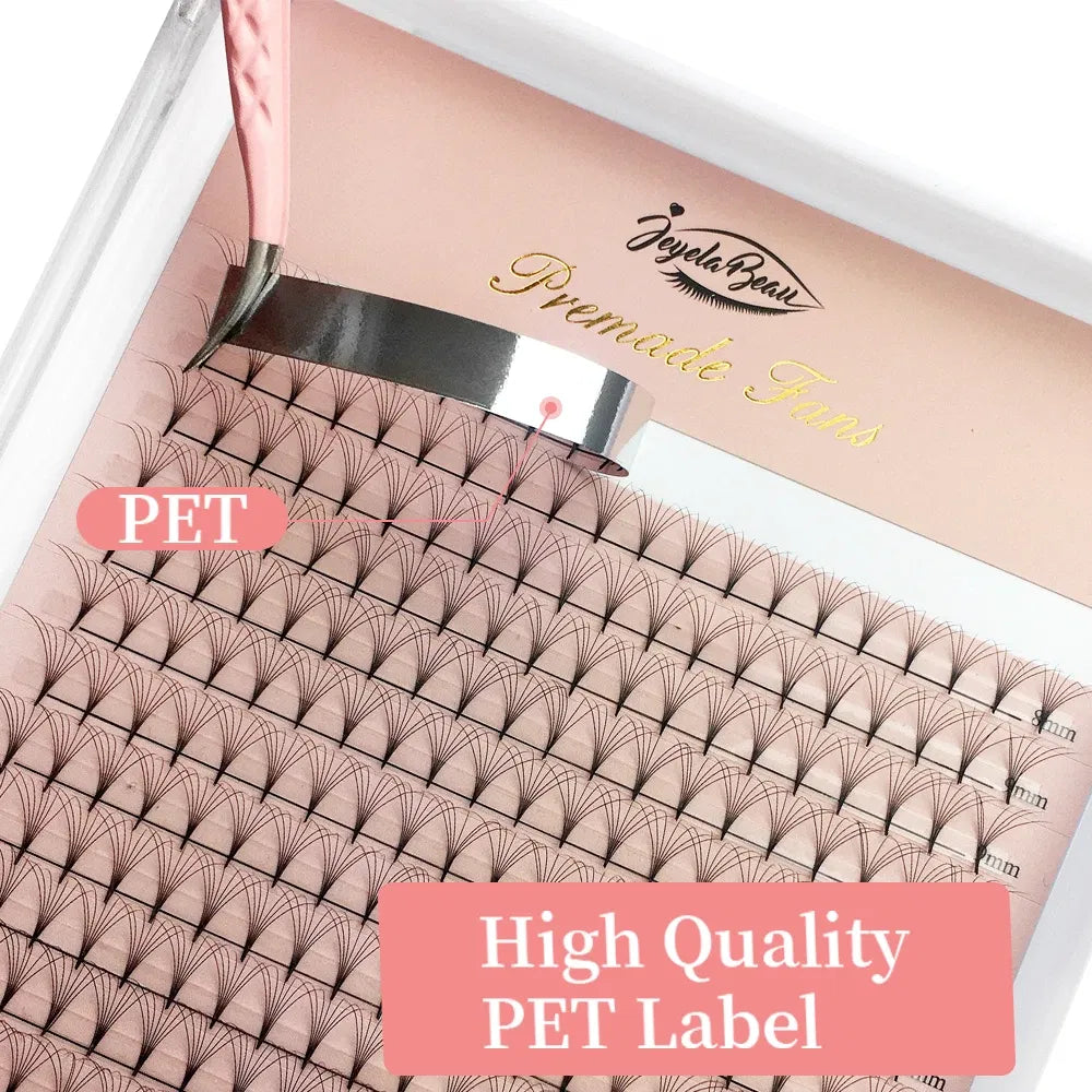 Color: Rose Red, Curl: C, Thickness: 0.07mm, Length: MIX, Ships From: CHINA - Goddess Premade Volume Fans 5D 6D 10D 12D 14D 16D 20D  Individual Lashes Extension Pointy Stem Russian Volume Fans 120/320 fans